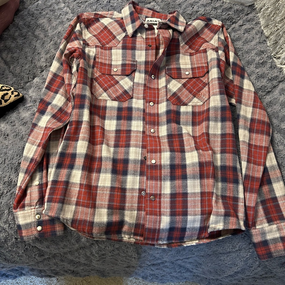 Ariat pearl snap flannel, NWOT small